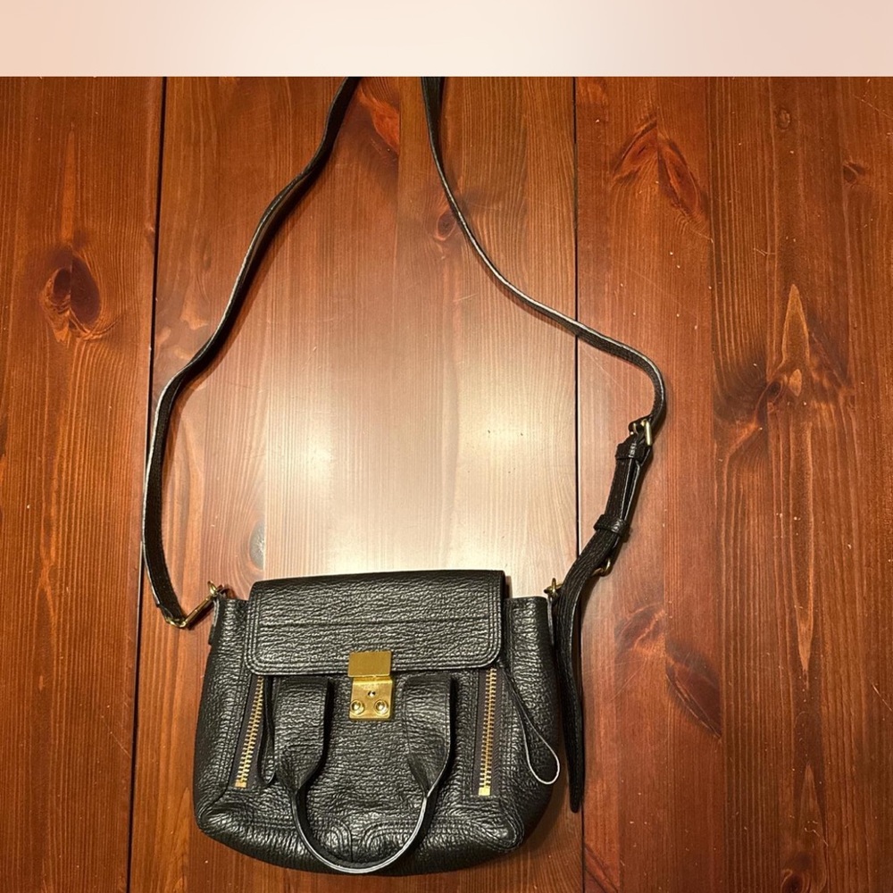 Black Leather Crossbody Bag